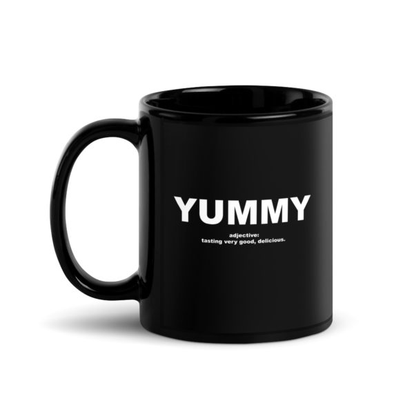 YUMMY Black Glossy Mug - Image 2