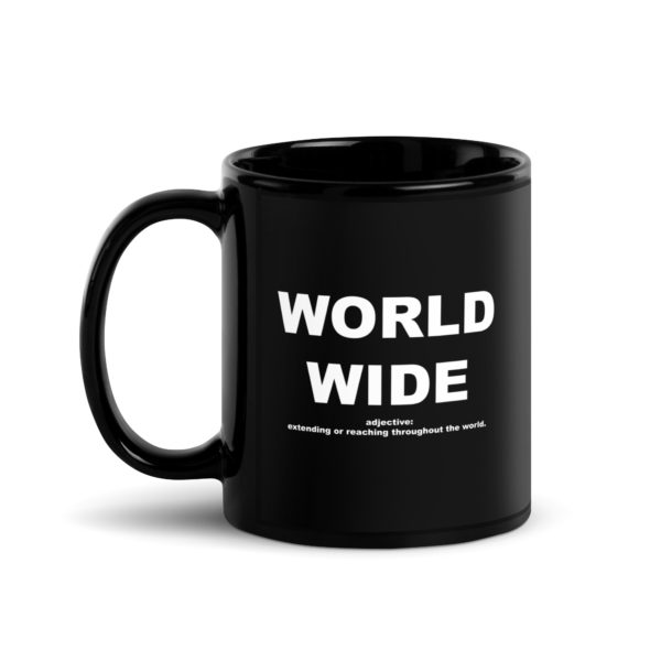 WORLD WIDE Black Glossy Mug - Image 2