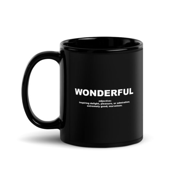 WONDERFUL Black Glossy Mug - Image 2