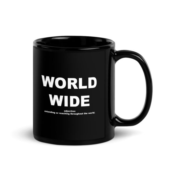 WORLD WIDE Black Glossy Mug