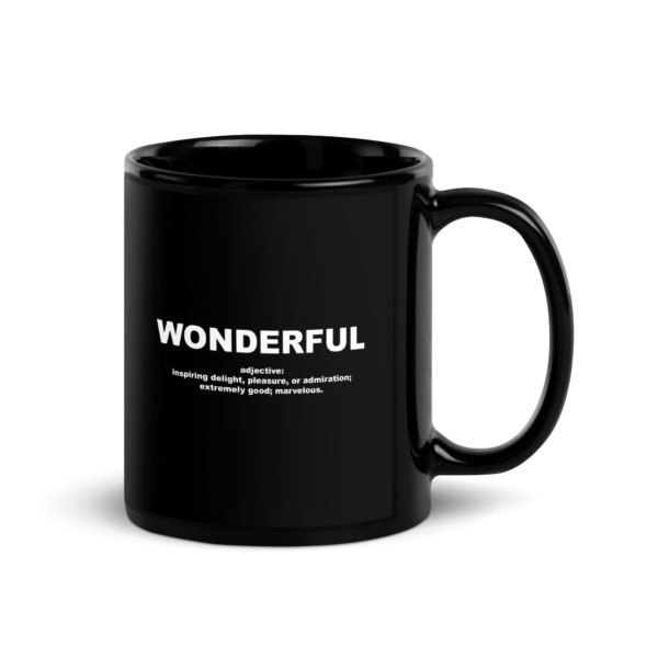 WONDERFUL Black Glossy Mug