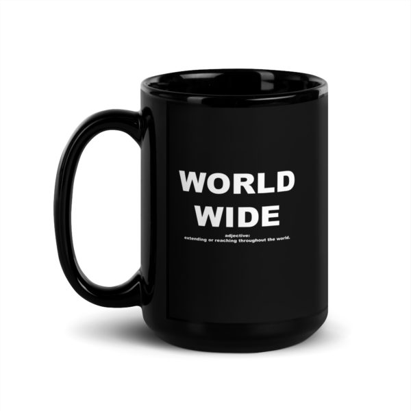 WORLD WIDE Black Glossy Mug - Image 4