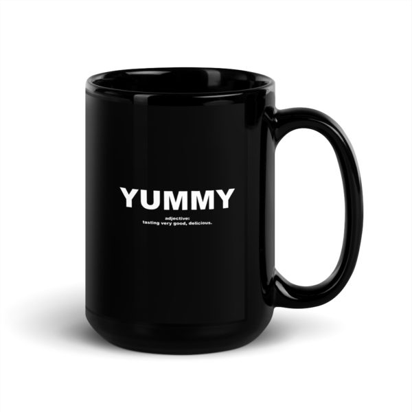 YUMMY Black Glossy Mug - Image 5