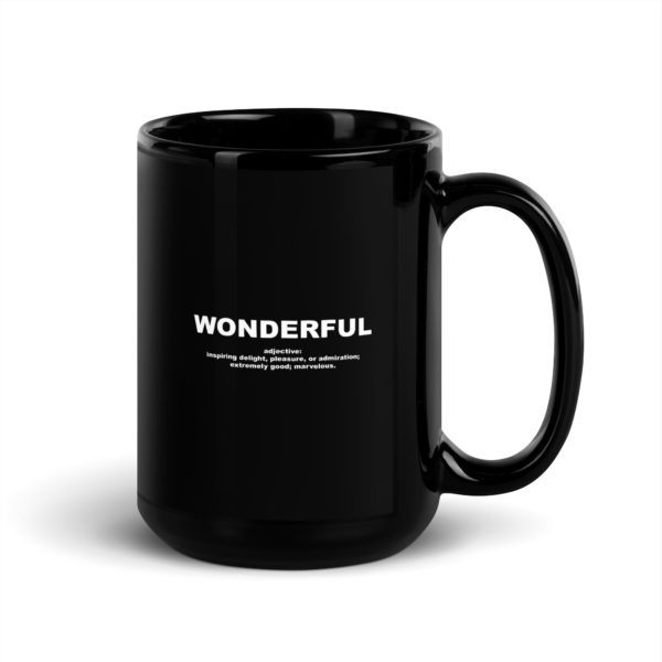 WONDERFUL Black Glossy Mug - Image 5