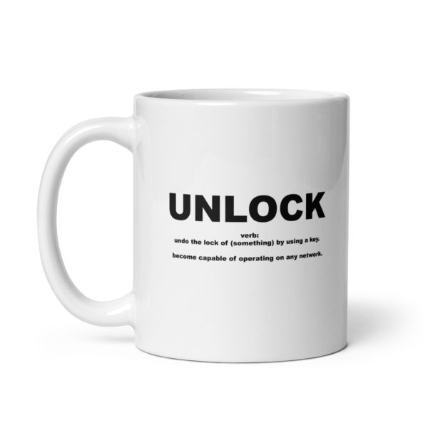 UNLOCK White glossy mug - Image 2