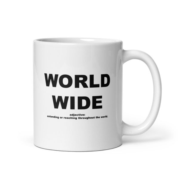 WORLD WIDE White glossy mug