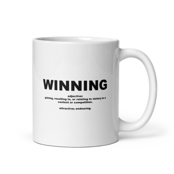 WINNING White glossy mug