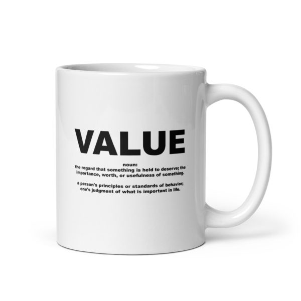 VALUE White glossy mug