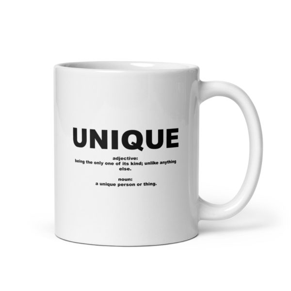 UNIQUE White glossy mug