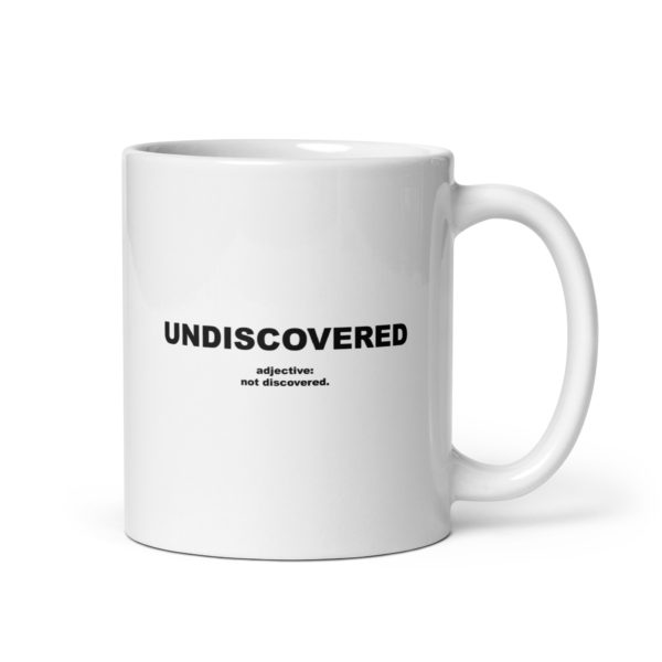 UNDISCOVERED White glossy mug