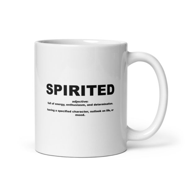 SPIRITED White glossy mug