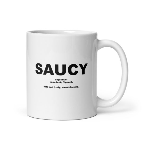 SAUCY White glossy mug