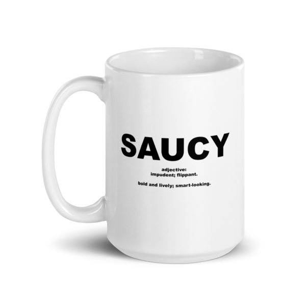 SAUCY White glossy mug - Image 5