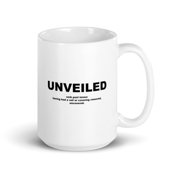 UNVEILED White glossy mug - Image 4