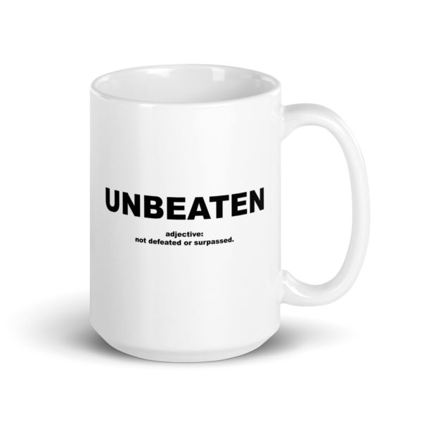 UNBEATEN White glossy mug - Image 4