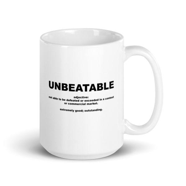 UNBEATABLE White glossy mug - Image 4